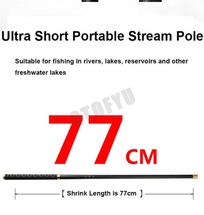 Telescopic Stream Rod 4.5M/5.4M/6.3M/7.2M/8M/9M/10M Carbon Reservoir Pond Fishing Rod Super Light Hard Fiber Hand Fishing Pole