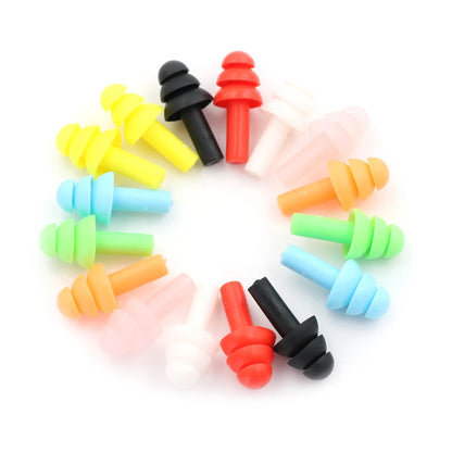 20Pcs Silicone Ear Plugs Sleep Earplugs Noise Reduction Swimming Earplugs With Rope For Diving Underwater Ear Plugs