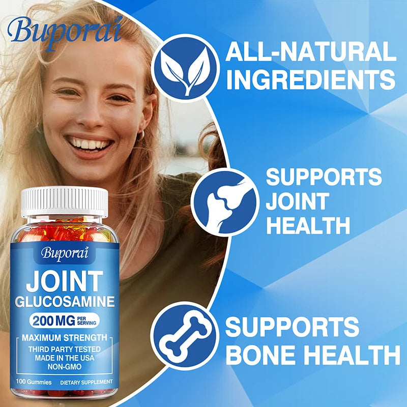 Glucosamine Chondroitin Gummies - Joint, Bone, Cartilage Health Support, Antioxidant, Immune Enhancement