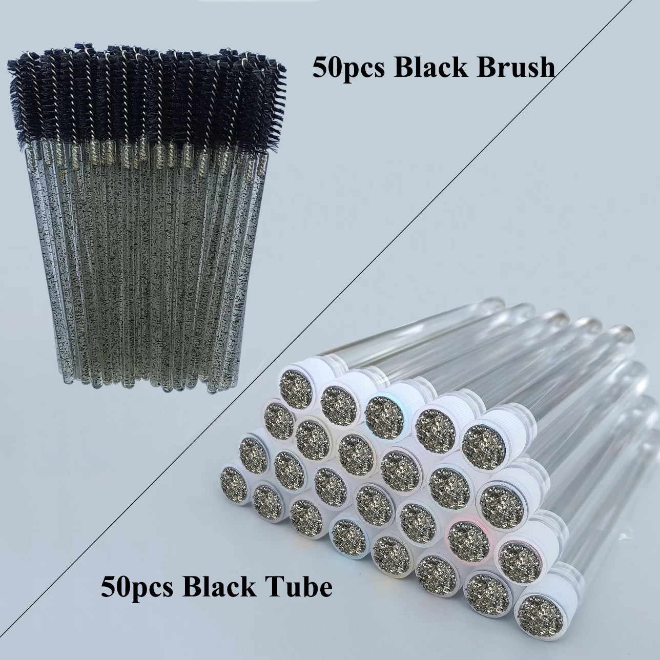 50/100pcs Reusable Eyebrow Brush Tube Disposable Mascara Wands for Eyelash Extension Replaceable Dust-proof Eye Lash Brushes