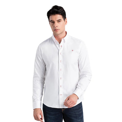 CHCH 2024 New Fashion 100% Cotton Long Sleeve Shirt Solid Slim Fit Male Social Casual Business Shirts High Quality