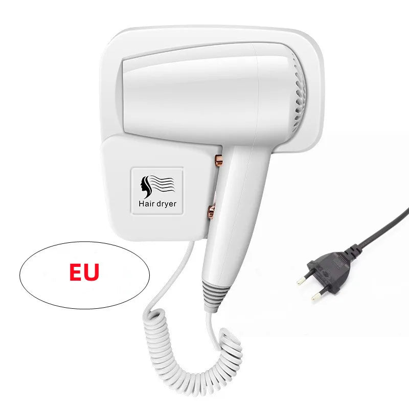 Hotel, Hotel, Non Perforated Wall Mounted Hair Dryer, Home Bathroom, High Wind Blue Light Hair Care Hair Dryer