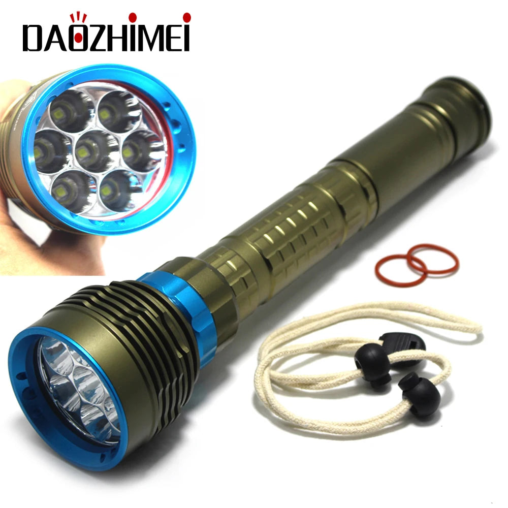 2024 new 8000LM high power Waterproof Diving Flashlight T6 L2 Underwater light 3 Modes 18650/26650 Scuba Flash Light