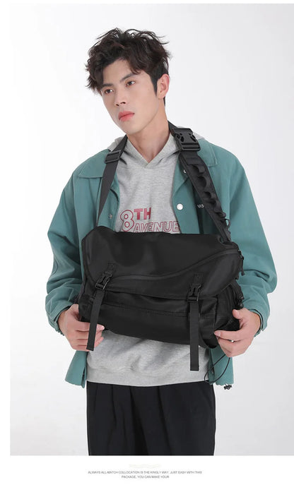 Causal Nylon Shoulder Man Bag Japanese Teenager School Laptop Sling Men's Bag Streetwear Travel Cross Bag Messenger Bags for Men