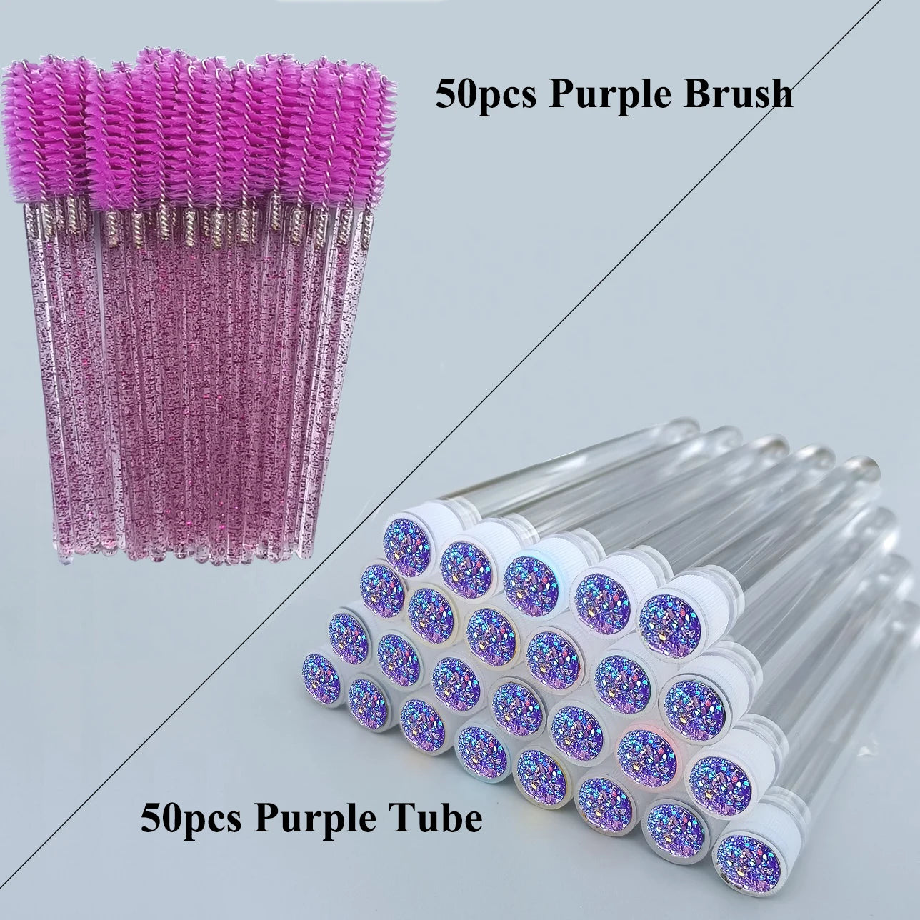 50/100pcs Reusable Eyebrow Brush Tube Disposable Mascara Wands for Eyelash Extension Replaceable Dust-proof Eye Lash Brushes