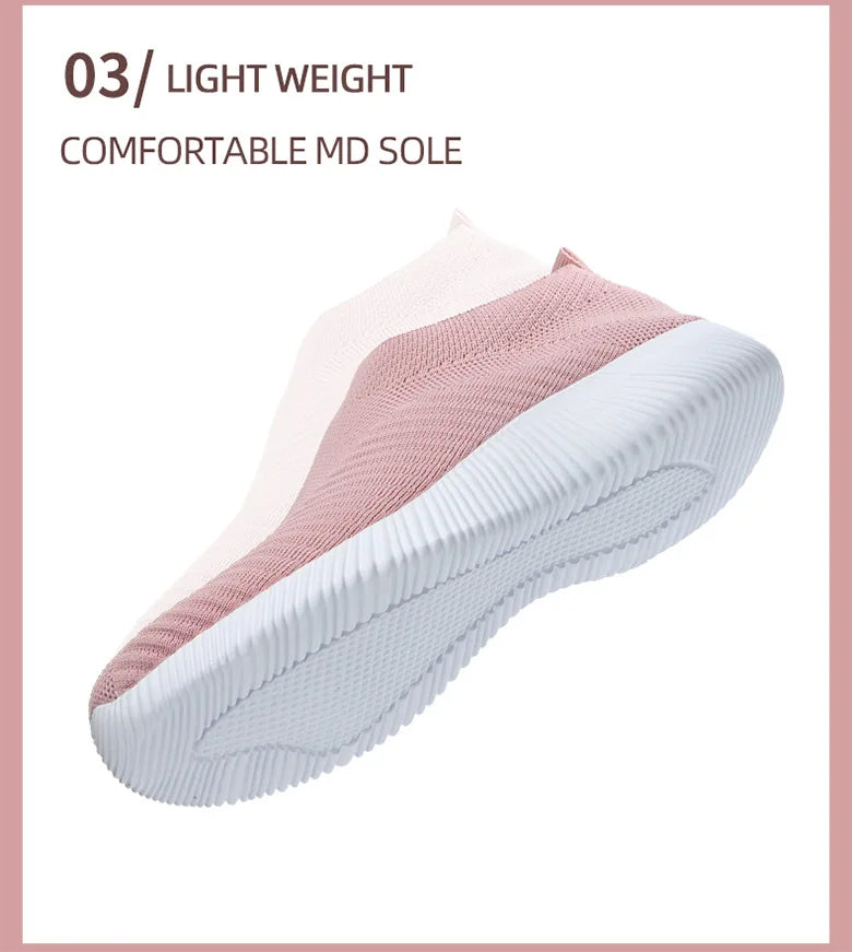 Women Shoes Breathable Flats Elastic Flat Shoes For Women Sneakers Zapatos Mujer Spring Summer Footwear Lightweight Sports Shoes