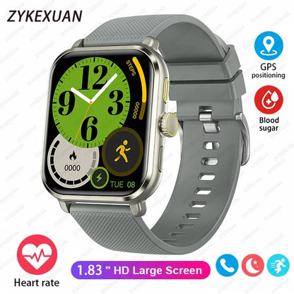 2024 New Smart Watch For Women Men Gift 1.83" Screen Full Touch Sport Fitness Watches Bluetooth Call Blood Sugar Smartwatch+Box