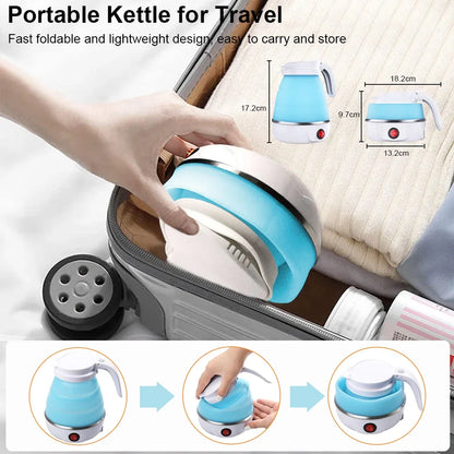 Electric Kettle Folding Electric Port Portable Travel Camping Kettle 600ML Electric Water Heater Portable Foldable Kettle Port