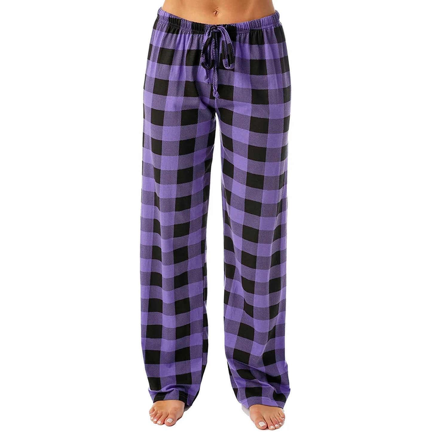 Women Christmas Pajama pants Autumn Winter Plaid Printed Pants Fashion Casual Wide Leg Pants Clothing Streetwear