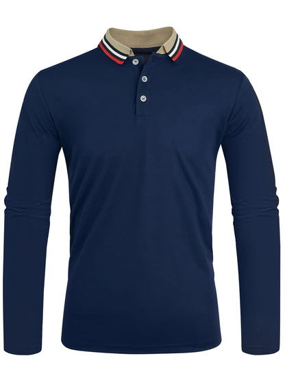 Spring and Autumn Men's Polo Long sleeve Business Casual Fashion Top