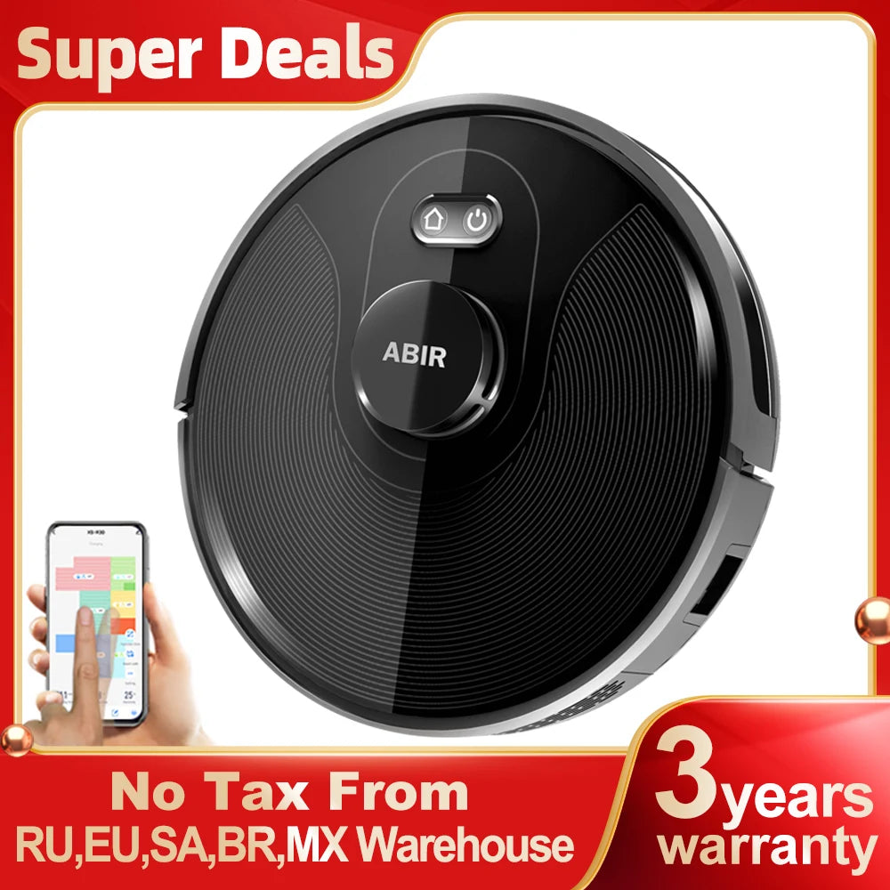 Robot vacuum cleaner ABIR X8, Smart Home Appliance,TOF Wisdom, Zone Sweeping, Restricted Area Mapping , UV Cleaning ,Carpet Wash