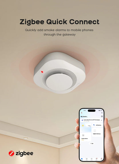 Tuya WiFi ZigBee Smart Smoke Detector Sensor Home Security Fire Protection Smoke Alarm For Security System Via Smart Life APP