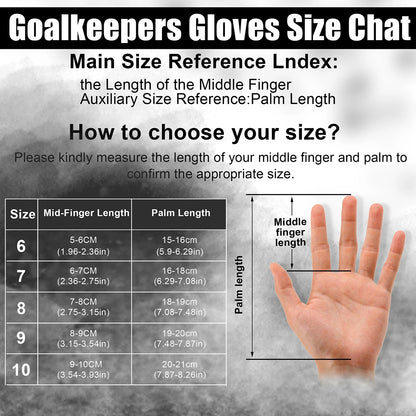 Soccer Goalie Gloves Youth Adults, 4+3mm Super Grip High Performance Goalkeeper Gloves, Breathable Soccer Gloves