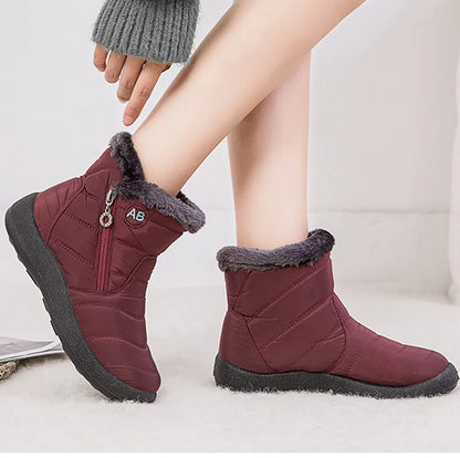 Women's Boots Women's Ankle Boots With Fur Winter Shoes Women Low Heels Winter Boots Snow Waterproof Botas Mujer Winter Footwear