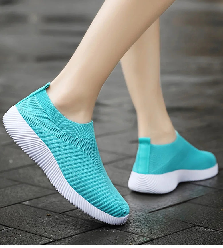 Women Shoes Breathable Flats Elastic Flat Shoes For Women Sneakers Zapatos Mujer Spring Summer Footwear Lightweight Sports Shoes