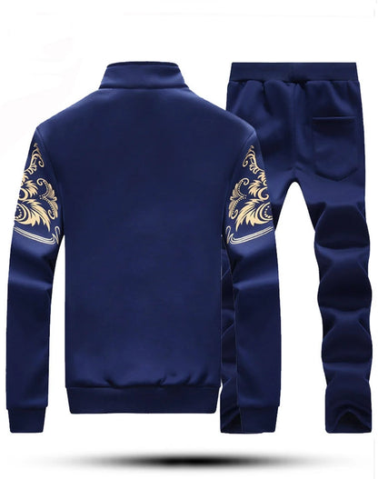 FGKKS 2023 Fashion Sports Men Sets Printed Hoodies Sweatshirt+Sweatpants Suit Mens 2 Pieces Sets Slim Tracksuit Male