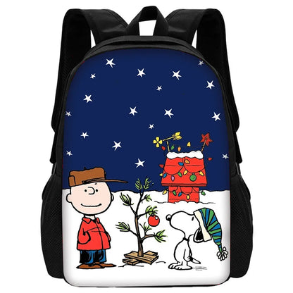 Cartoon Cute S-SnoopyS 3 pcs set Child School Backpack with Lunch Bags ,Pencil Bags ,School Bags for Boys Girls Best Gift