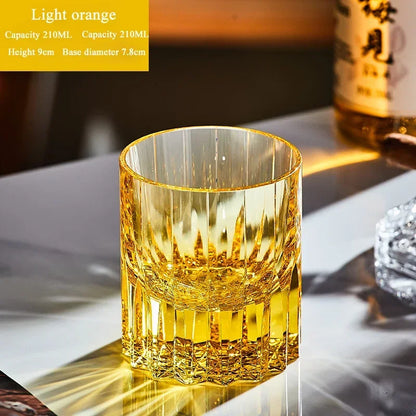 Hand-carved Light Luxury Premium Star Mang Glass Beer tumbler Home Wine Glass Engraved Thick Whiskey Glass Crystal cup