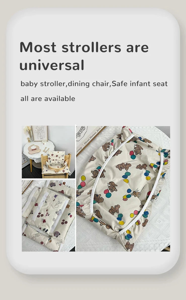 Cartoon Baby High Chair Cushion Bear Tiger Baby Back Cushion Chair Cushion Dining Chair Accessories Eating Cushion