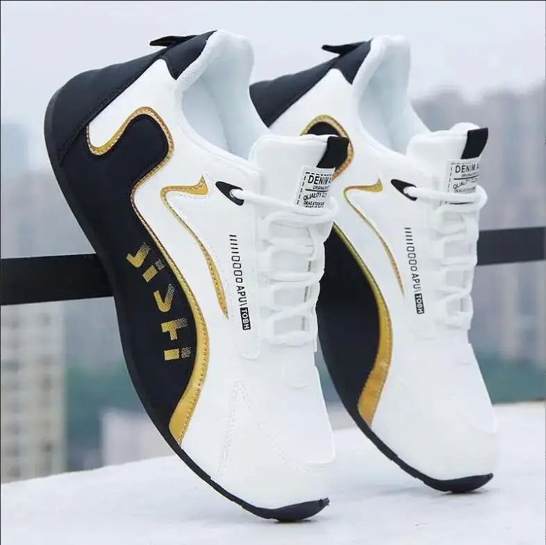 New Men's Luxury Leather High end Casual Shoes Lightweight and Anti slip Sports Shoes Soft Sole Running Shoes sneakers men