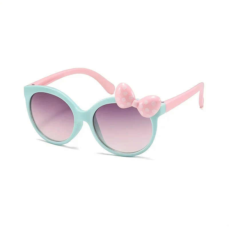 Cute Cartoon Bowknot Sunglasses, Girls Kids Children Sunshade Glasses For Climbing Outdoor Sports