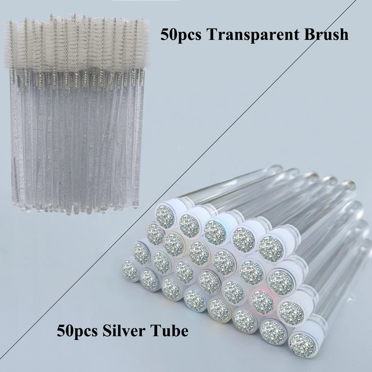 50/100pcs Reusable Eyebrow Brush Tube Disposable Mascara Wands for Eyelash Extension Replaceable Dust-proof Eye Lash Brushes