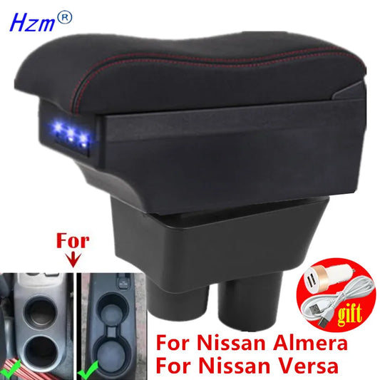 For Nissan Versa Armrest For Nissan Almera Versa Car Armrest Box Storage box Interior Dedicated Retrofit Car Accessories