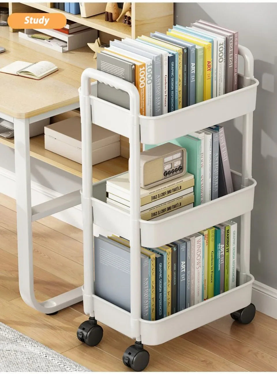 Mobile Storage Rack Trolley Kitchen Organizers And Storage Rack Household Bathroom Cart Multifunctional Multi Storey Bookshelf