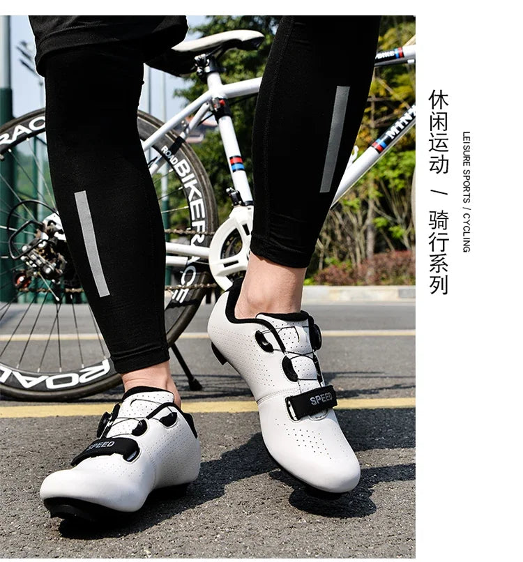 Professional Sneakers Men Ultralight Double Buckles Cycling Shoes MTB Luminous Road Bike Shoes Self-Locking Bicycle Cleat Shoes