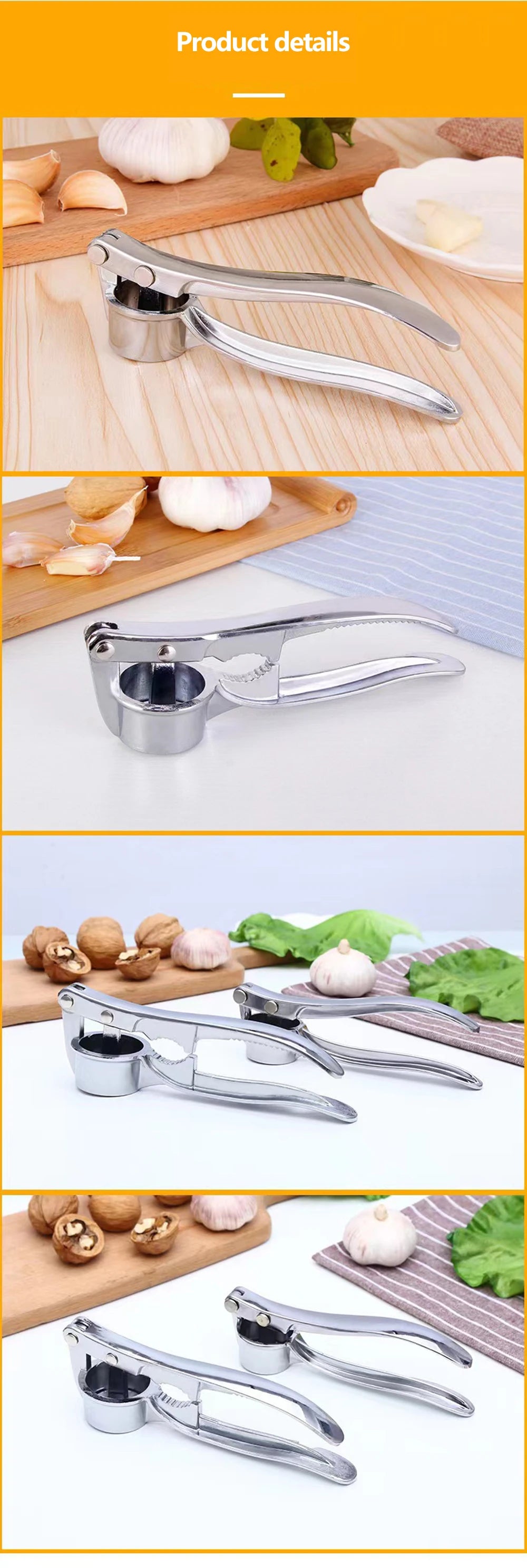 Garlic Press Crusher Mincer Kitchen Stainless Steel Garlic Smasher Squeezer Manual Press Grinding Tool Kitchen Accessories