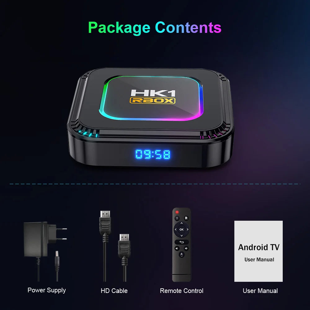 HK1 RBOX K8 Android 13 TV BOX RK3528 4G 32G 64G 128G 5G WIFI6 4K 8K 3D BT Smart TVBOX Google Global Media Player Set Top BOX