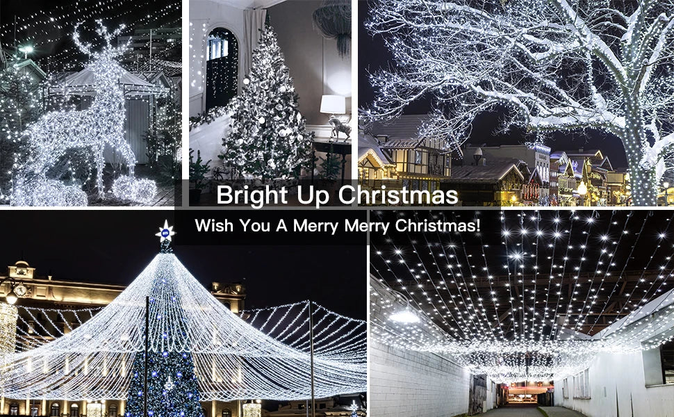 100M 600LED String Lights Christmas Holiday Indoors outdoors LED Lights for Wedding Party Home Garden