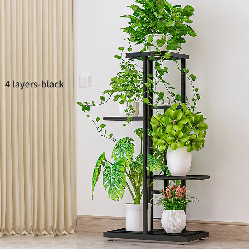 Plant Shelves Iron Potted Flower Plant Stand Rack Multiple Flower Pot Holder Shelf Indoor Outdoor Planter Display Organizer