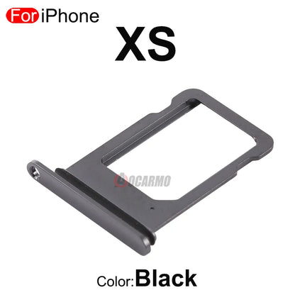 1Pcs/Lot For Apple iPhone X XS Max SIM Card Tray Stainless Steel Drawer Holder Single Dual Slot Replacement Parts