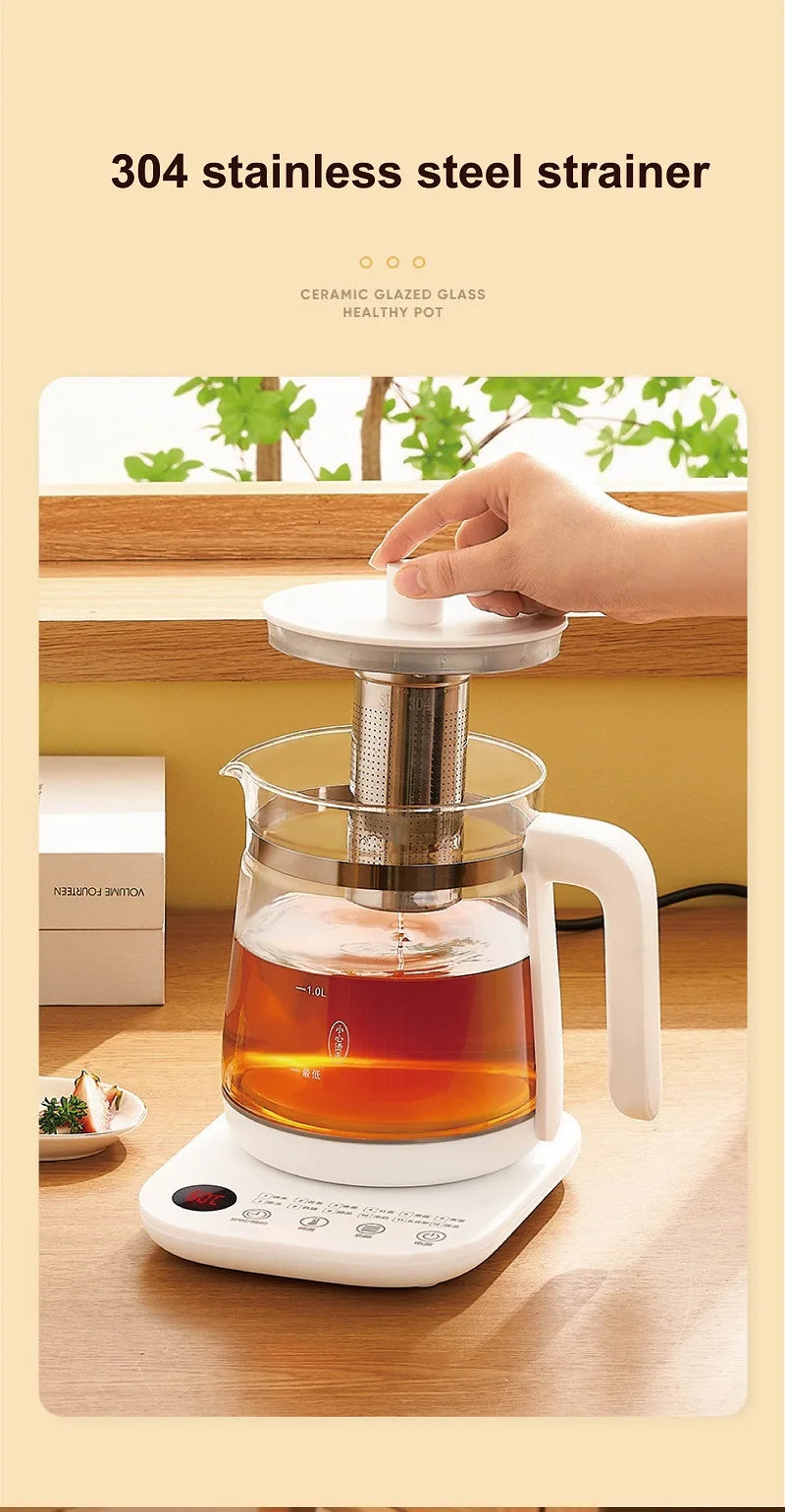 1.8L Health Pot Household Thickened Glass Multi-function Tea Maker Flower Tea Black Tea Appointment Insulation Mini Kettle 220V