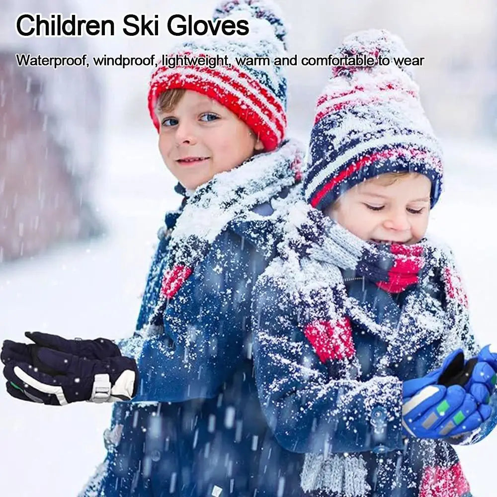 Boy Girls Ski Snowboard Windproof Gloves Children Kids Winter Snow Warm Gloves Waterproof Thicken Keep Warm Winter Must Gloves