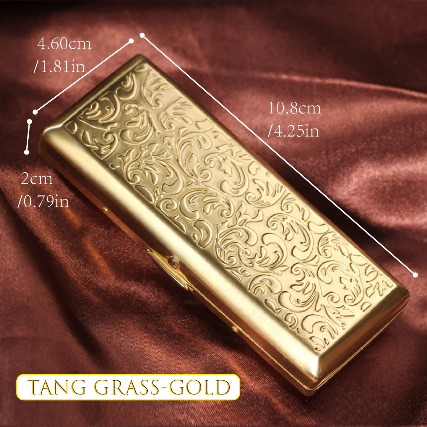 Female Embossed Slim Cigarette Case, Portable, Sealed, Waterproof, Smoking Accessories with Gifts Box, 10-14Pcs