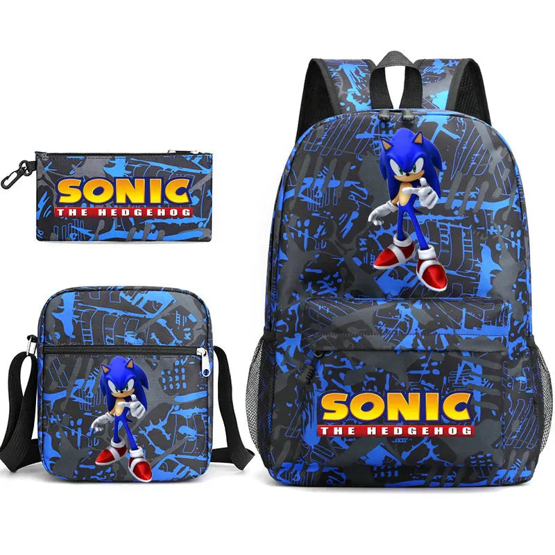 Sonic Backpack 3pcs Teens School Bags Backpacks For School Boys Girls Capacity Travel Laptop Rucksack Daily Mochilas