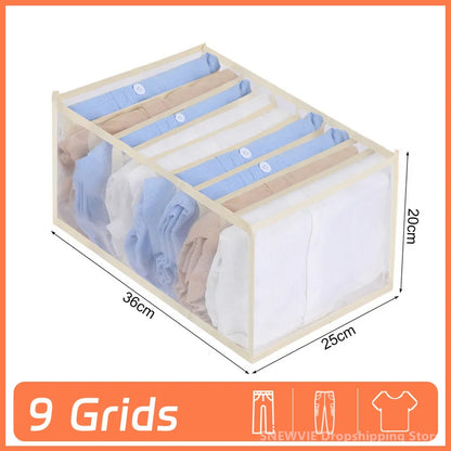 Folded Pants Organizer Closet Clothes Storage Box Adjustable Drawer Separator Underwear Bra Organizer Wardrobe Clothes Organizer