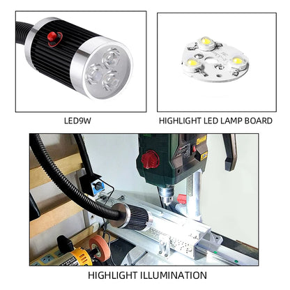 Led Machine Tool Light 3W 6W 9W Long Arm Hose Workshop Working Lights Magnetic / Screw Base Super Bright Industrial Lamp