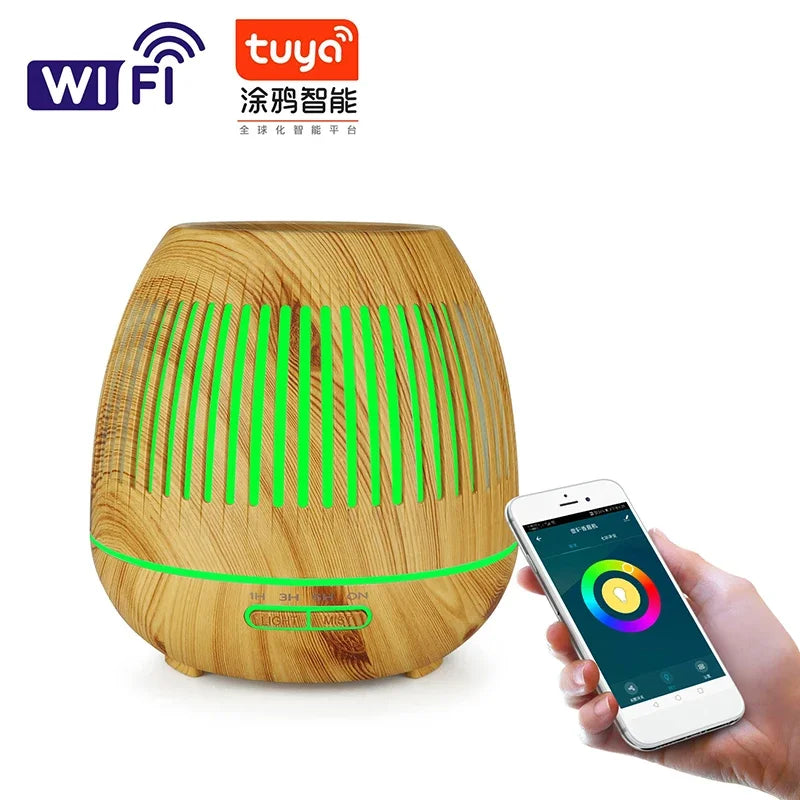 Tuya Smart Humidifier Essential Oils with Colorgul LED Light WiFi Aroma Diffuser Timer Wireless Control Work with Alexa Google