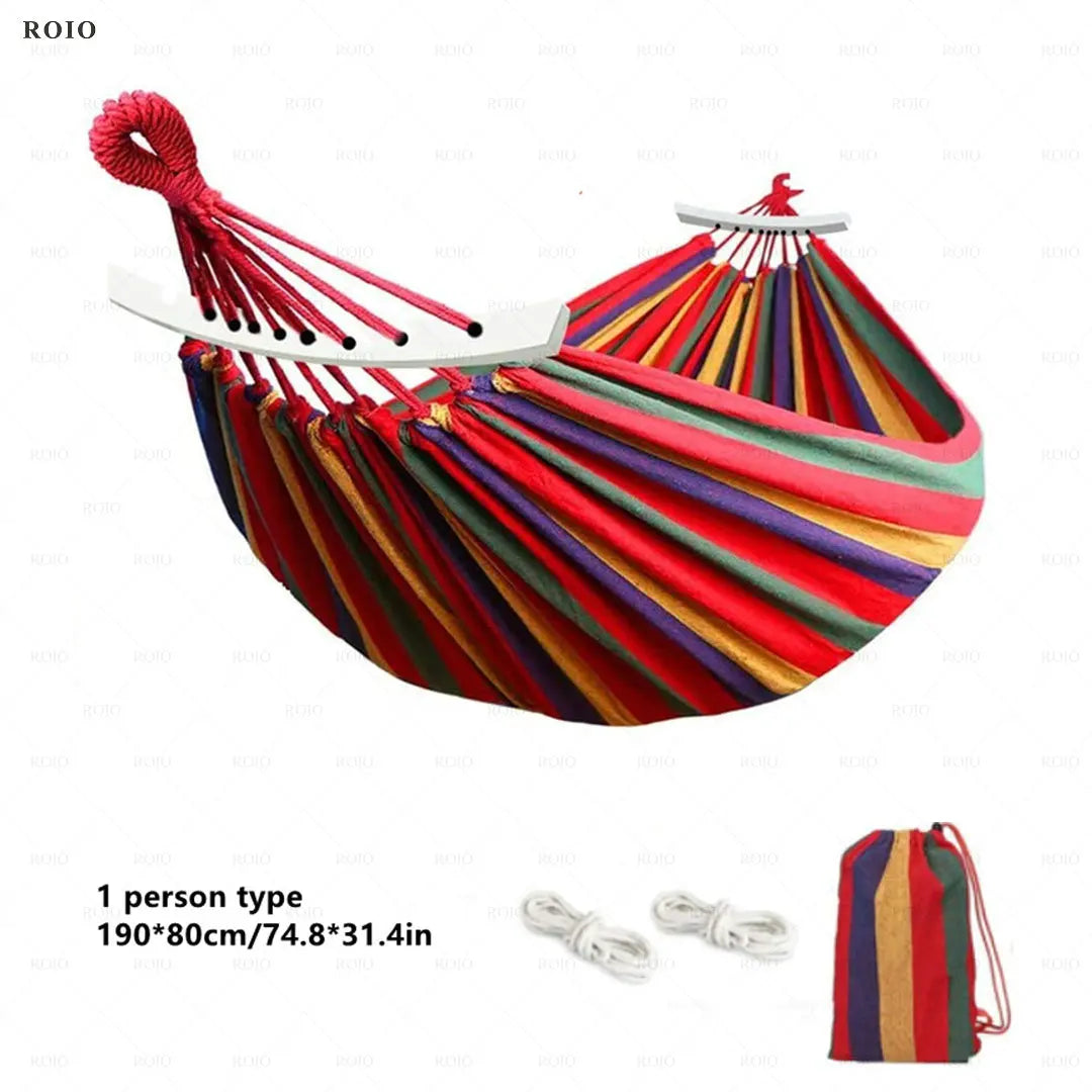 Camping Hammock Thickened Durable Fabric Canvas Single Hammocks Travel Swing Chair Hanging Bed Double Outdoor Hammock with Bag