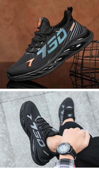 Men's Casual Sneakers Casual Shoes Fashion Breathable Walking Mesh Flat Sneakers Black Men's Shoes Spring Autumn Shoes