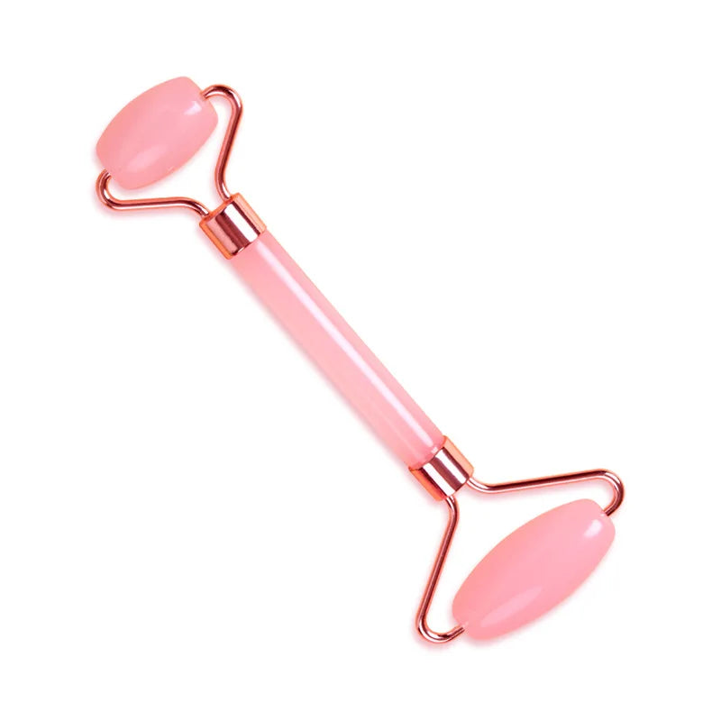 Natural Resin Jade Roller Gua Sha Scraper Set Pink Guasha Face Lift Massager Wrinkle Double Chin Remover Beauty Skin Care Tools