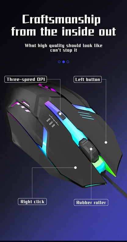 2023 Latest High Quality Ergonomic Design Gaming Mouse Desktop Computer Laptop USB Backlit Mouse Manufacturers Hot Sale