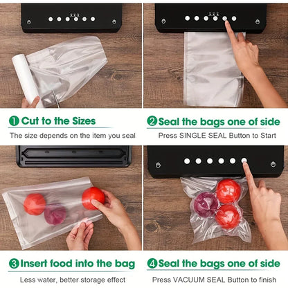 Kitchen Food Vacuum Sealer Bag Sous Vide Storage Bags For Vacuum Packaging 12/15/20/25/28cm*1500cm/Rolls