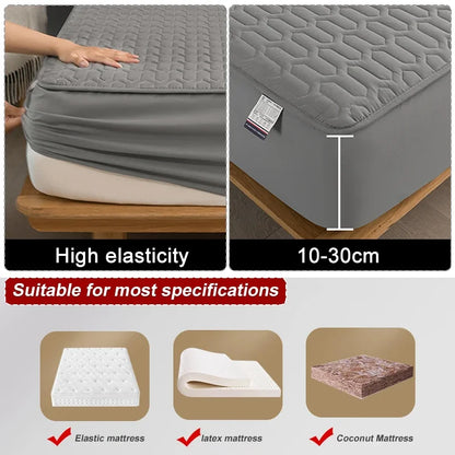 Safe Waterproof Mattress Cover Protector Soft Comfortable Breathable Printing Bedding Mattress Bed Cover Fitted Machine Washable