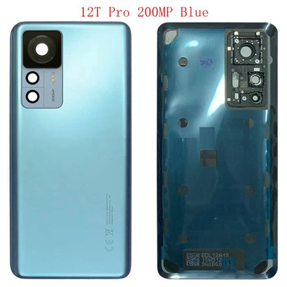 New For Xiaomi 12T , 12T Pro Back Cover Chassis Case Rear Battery Housing Door With  Camera Lens + CE Smartphone Parts