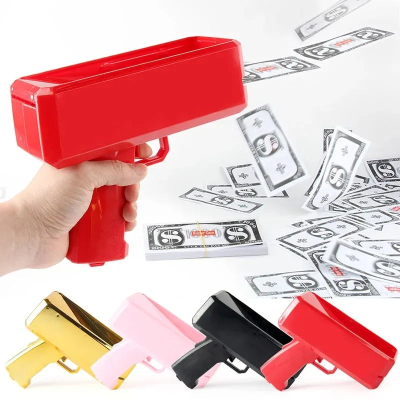 1 Set Handheld Cash Shooter for Wedding Birthday Game Movies Bachelor Props Party Supplies Celebration Spray Money Gun