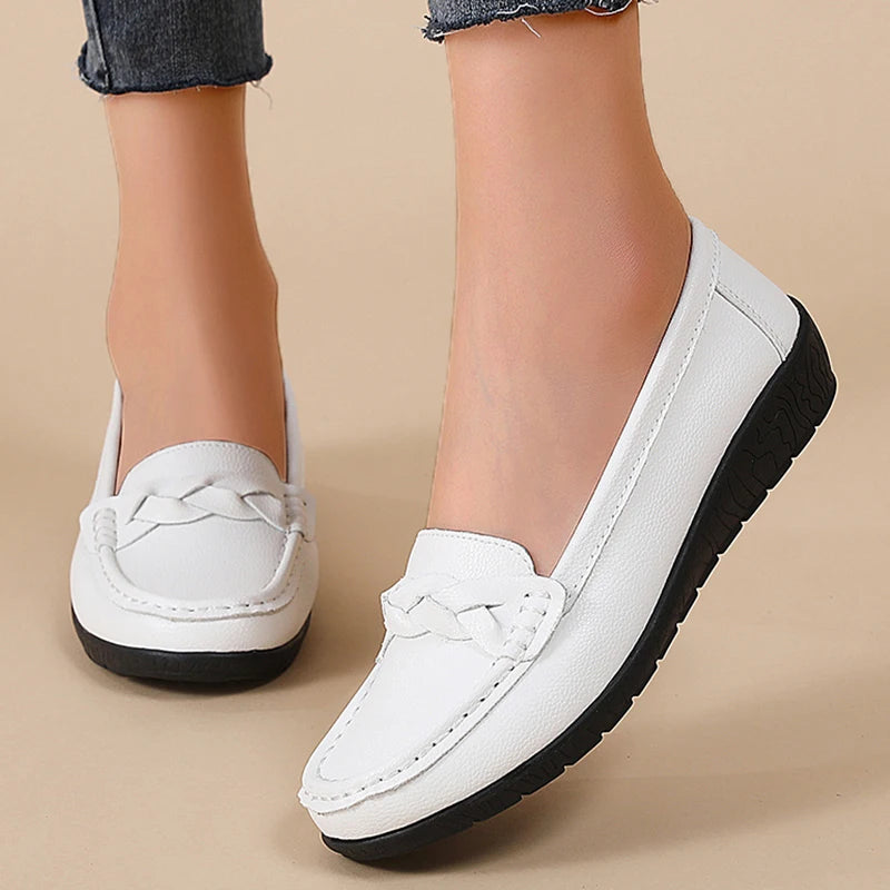 Women Flats Genuine Leather Fashion Tenis Flat Shoes Moccasins Women Shoes Slip On Women's Shoes Oxford Plus Size Zapatos Mujer